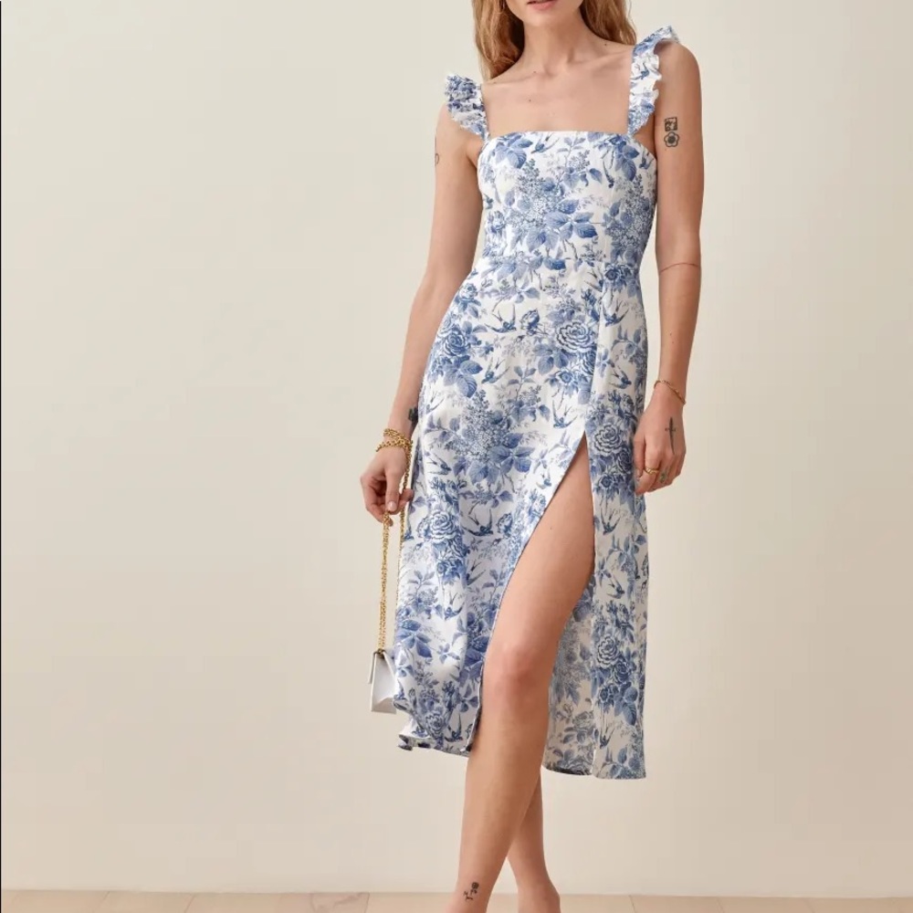 Reformation Spaulding Linen Dress